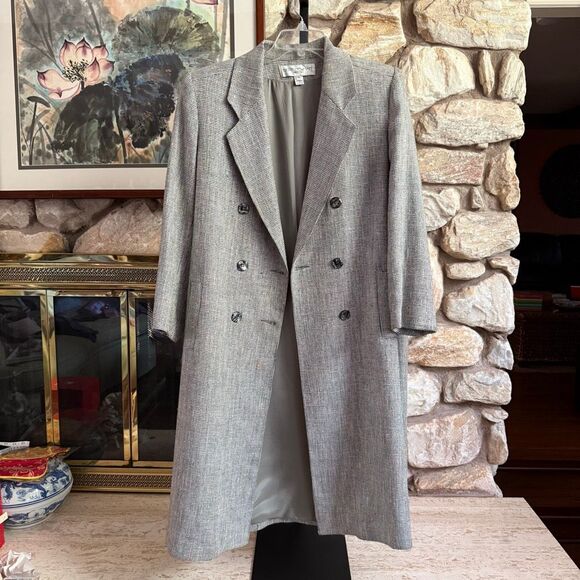 Vintage 80s Bert Newman women’s petite double breasted rainbow tweed coat - Picture 2 of 15